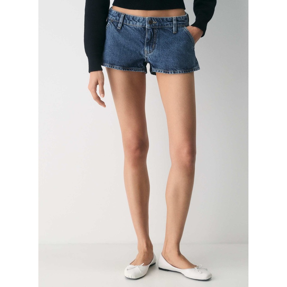 Wilfred Aritzia Carriage Short No Stress Medium Blue Denim Low Rise 24 126414